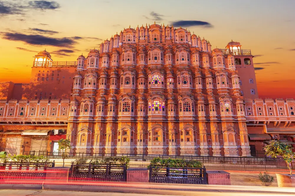 hawa mahal palace jaipur india beautiful sunset view