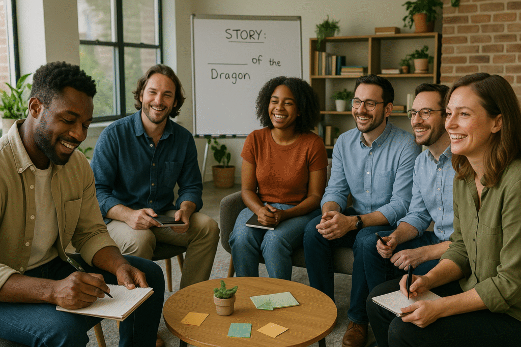 Storytelling circle for team bonding