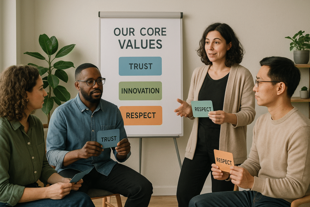 Values alignment game for small teams