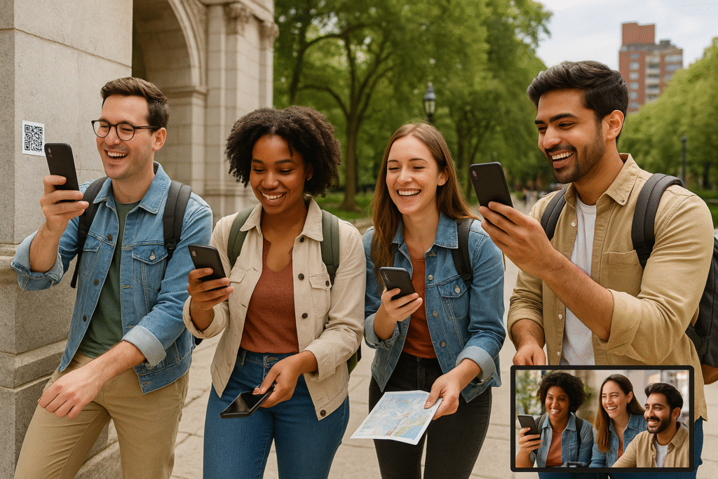 City scavenger hunt team-building activity