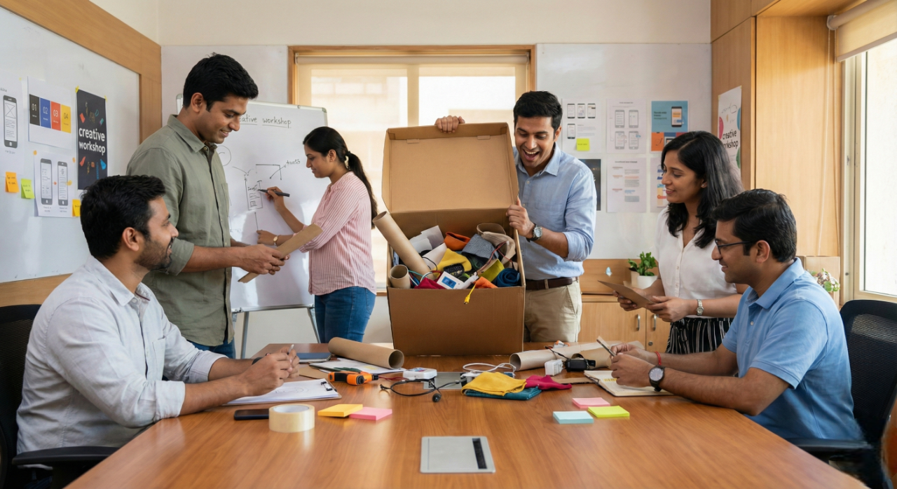 mystery box filled with random materials
